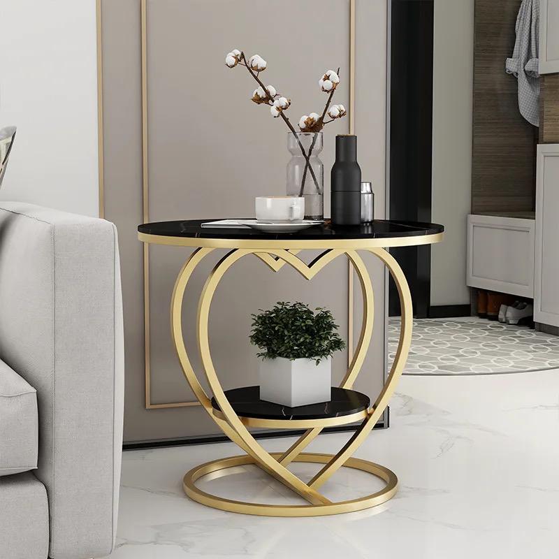 Luxury Heart Shape 2 Layers Side & Coffee Table