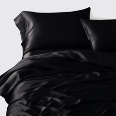 6 Pcs Luxury Silk Duvet Set - Black