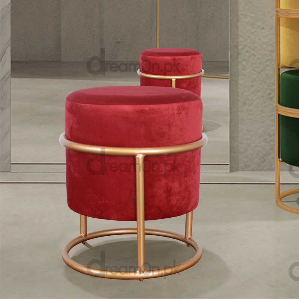 1 seater wooden and metal stool