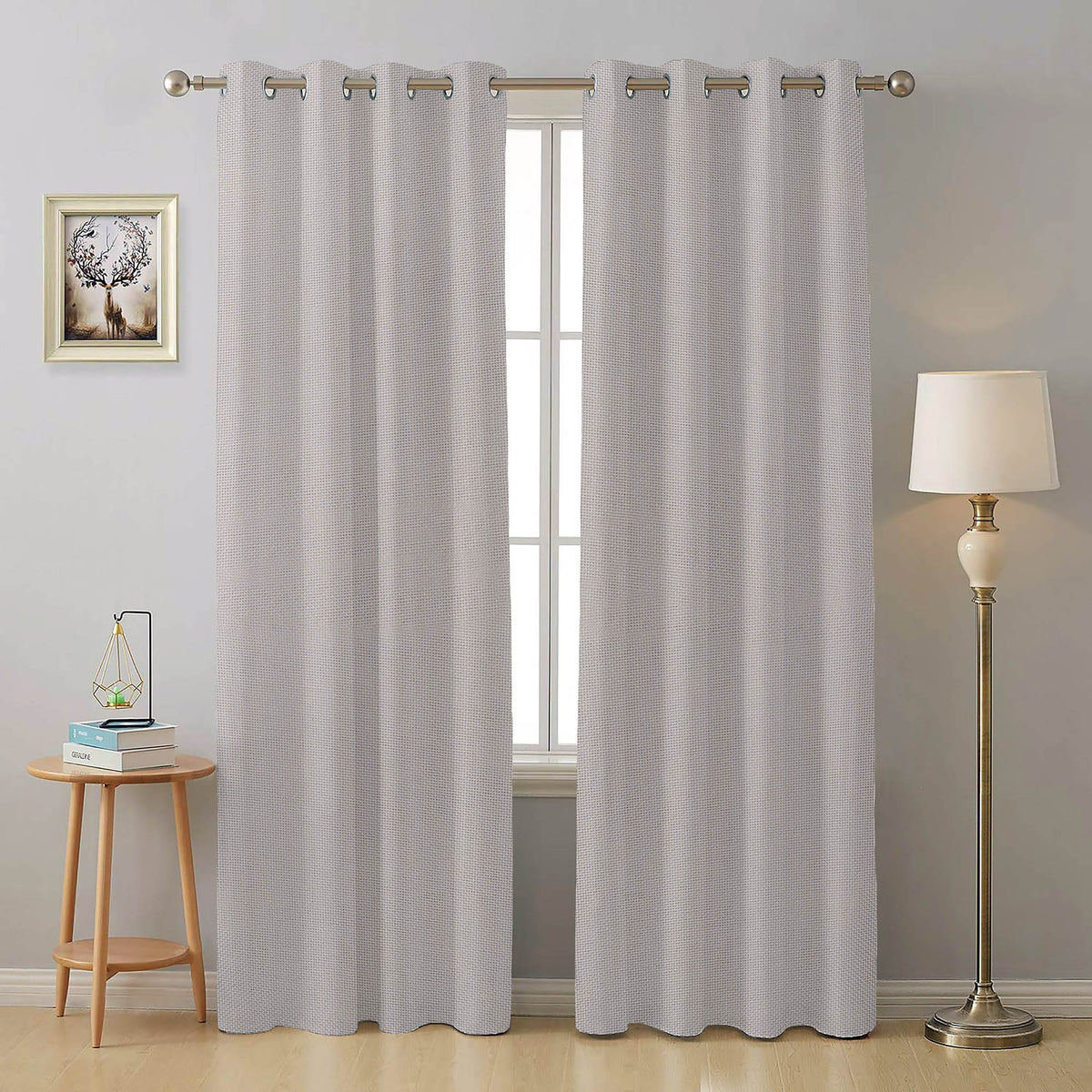 Luxury Duck Fabric Curtain - Silver Ash