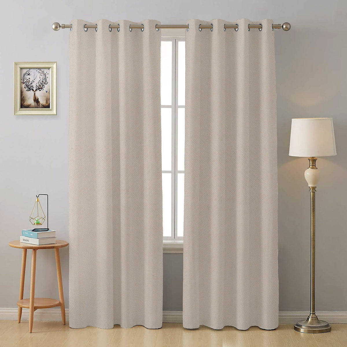 Luxury Duck Fabric Curtain - Beige