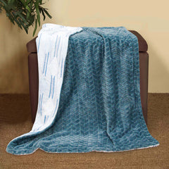 Reversible baby Fleece blanket - Blue