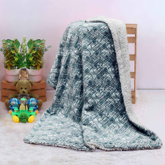 Reversible baby Fleece & Sherpa blanket - teal