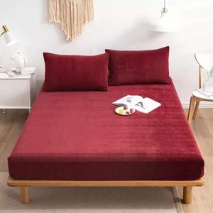 Velvet Fitted Sheet - Maroon