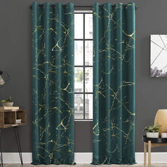 Luxury Sprinkle Design Velvet Curtains Green