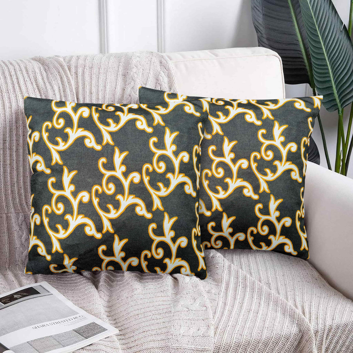 Pack of 2 printed cushion covers