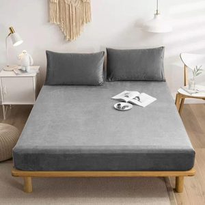 Velvet Fitted Sheet - Grey