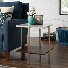 Two Tone Round Sofa Side Table