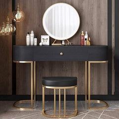 Luxury Vanity Console Table with Stool-Black