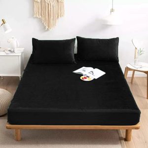 Velvet Fitted Sheet - Black