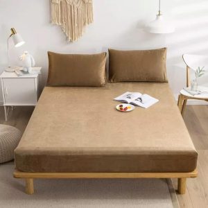 Velvet Fitted Sheet - Camel