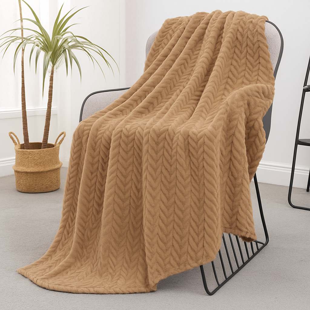 Ultra Soft & Cozy Fleece Blanket - dull brown