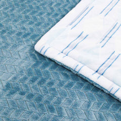 Reversible baby Fleece blanket - Blue