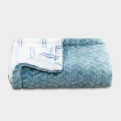 Reversible baby Fleece blanket - Blue