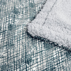 Reversible baby Fleece & Sherpa blanket - teal