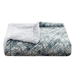 Reversible baby Fleece & Sherpa blanket - teal
