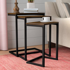 C Type Wooden Nesting Tables (3Pcs)