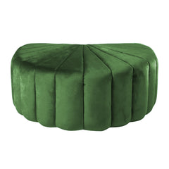 Protractor Velvet Pleated Pouf Ottoman Stool