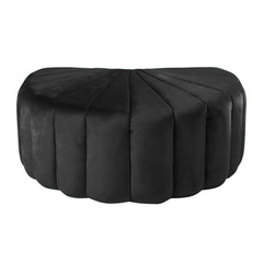 Protractor Velvet Pleated Pouf Ottoman Stool