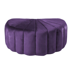 Protractor Velvet Pleated Pouf Ottoman Stool