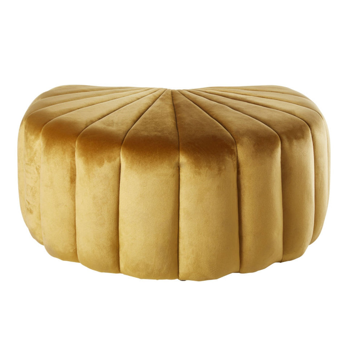 Protractor Velvet Pleated Pouf Ottoman Stool