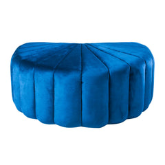 Protractor Velvet Pleated Pouf Ottoman Stool