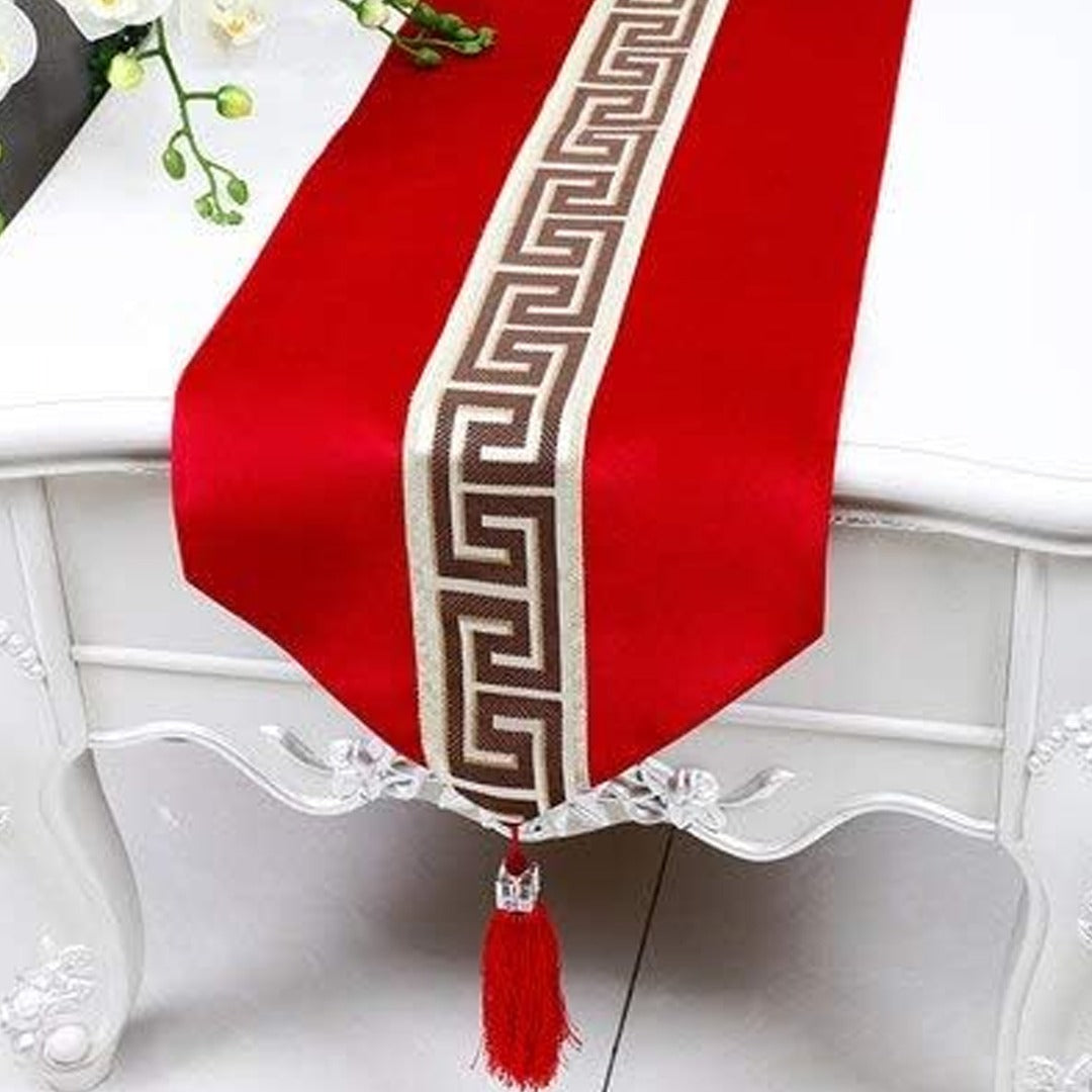 Luxury Vintage Velvet Table Runner Red