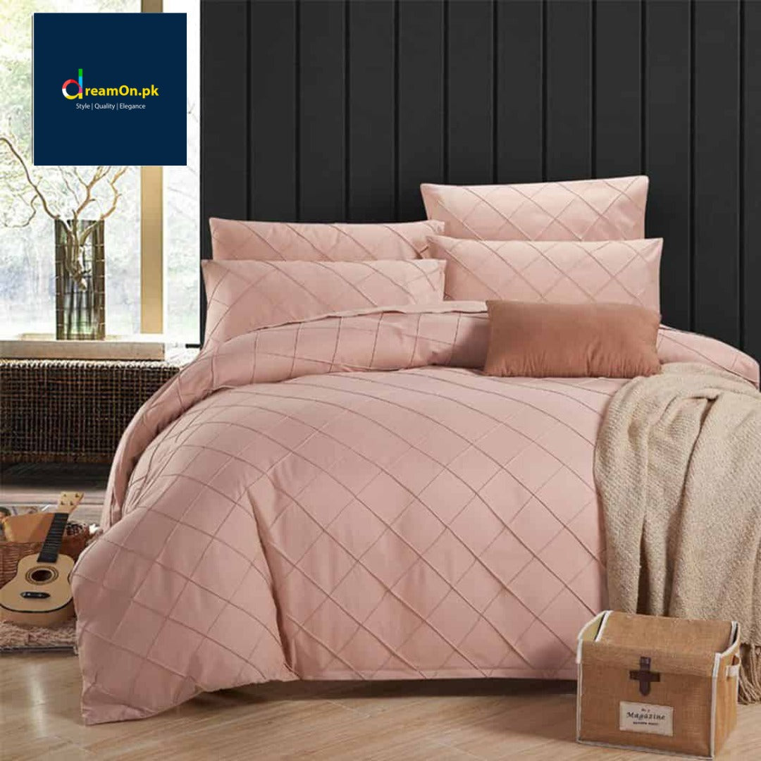 Cross Pleated Duvet - Peach