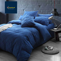 Cross Pleated Duvet - Royal Blue