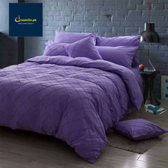 Cross Pleated Duvet - Purple