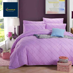 Cross Pleated Duvet - Light Purple