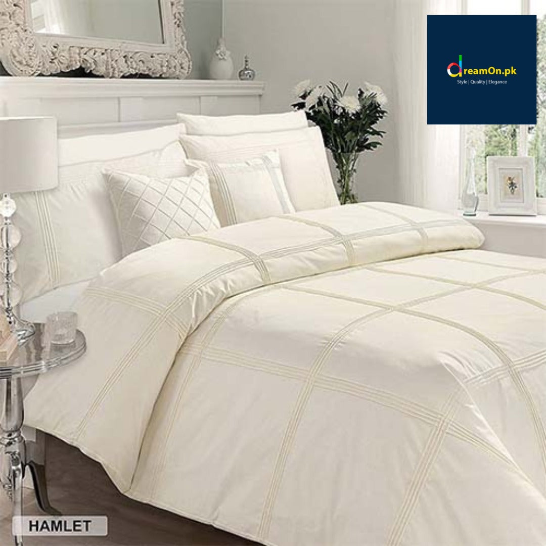 Box Pleated Duvet Set - Cream