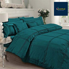 Box Pleated Duvet Set - Teal