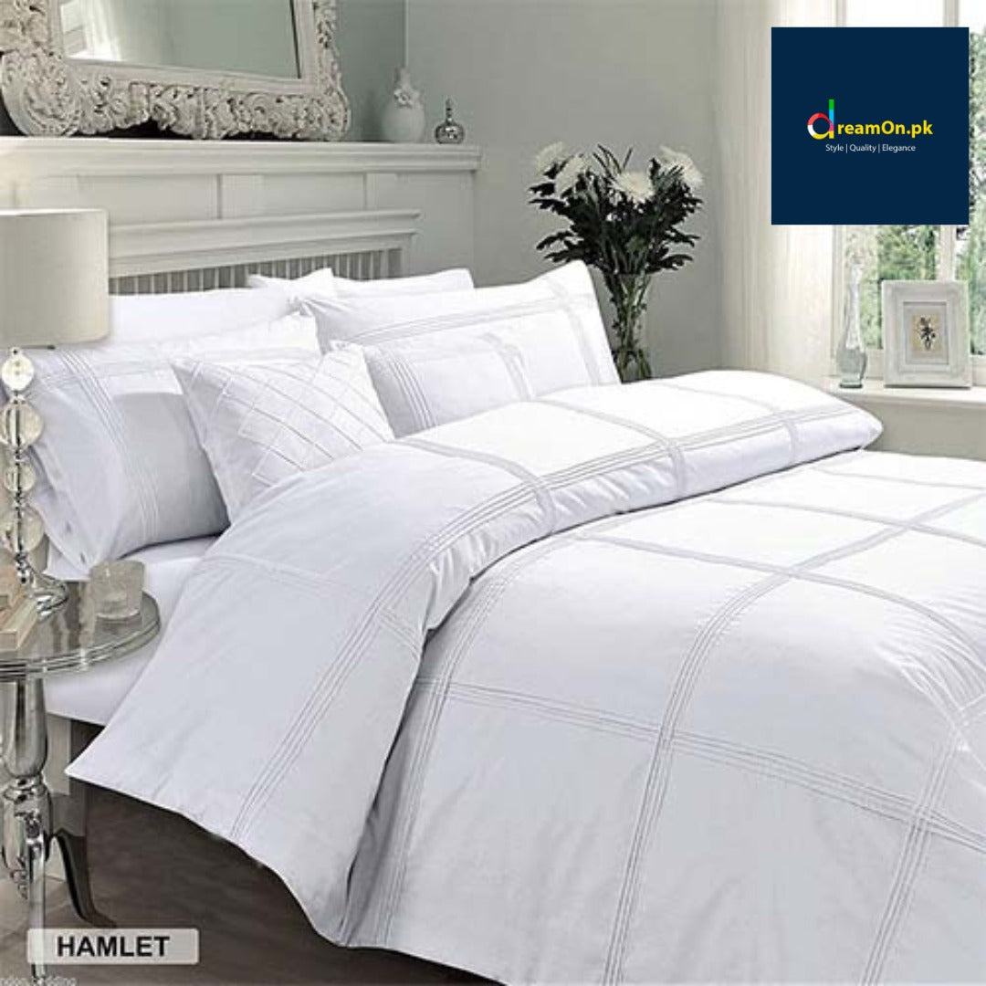 Box Pleated Duvet Set - White