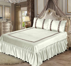 Emboss Velvet Bedsheet - White