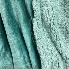 Super Soft Reversible Sherpa Fleece Blanket 350gsm- Teal