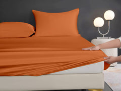 Silk Fitted Sheet - Rust