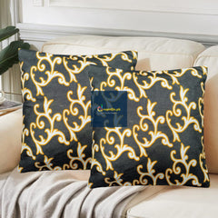 Pack of 2 jacquard printed cushion covers