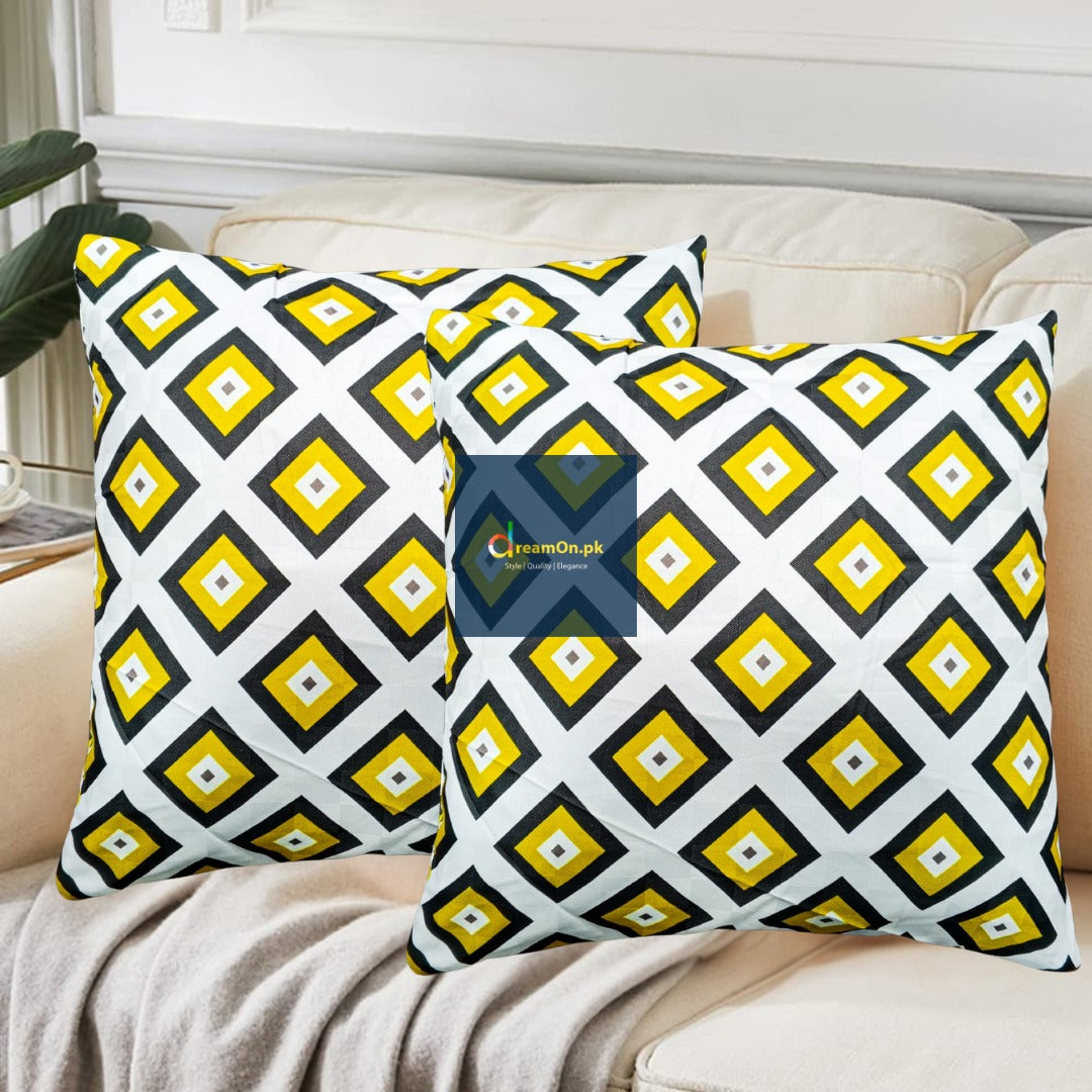 Pack of 2 jacquard printed cushion covers