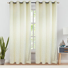 Luxury Sprinkle Design Velvet Curtain - Off White