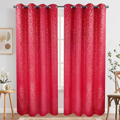 Luxury Sprinkle Design Velvet Curtain - Red