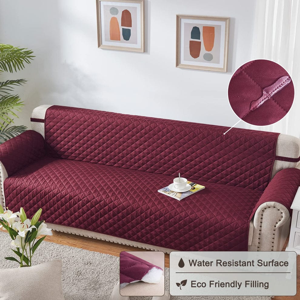 Quilted Sofa covers Non-slip _ Maroon