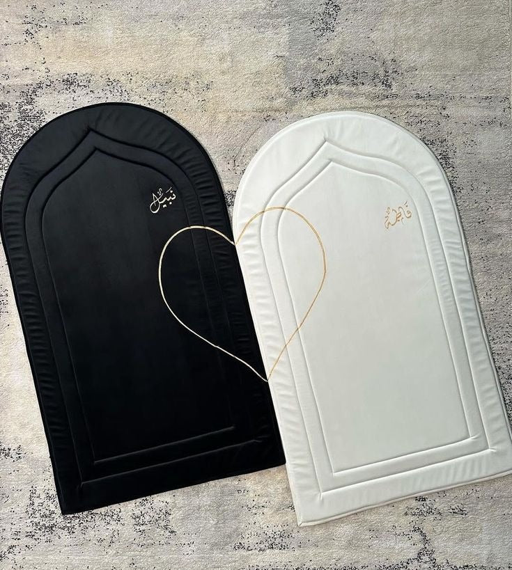 Luxury Couple Prayer Mat Black & White