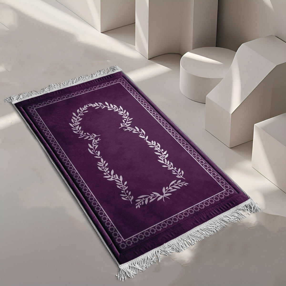 Luxury Anti-Slip Velvet Prayer Mat - Purple