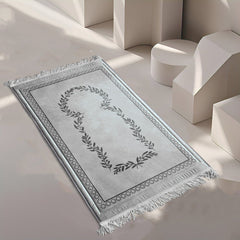 Luxury Anti-Slip Velvet Prayer Mat - Grey&Black