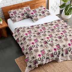 3 piece bedsheet Love Patch _ PB0014
