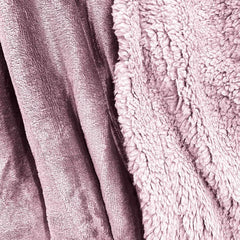 Super Soft Reversible Sherpa Fleece Blanket 350gsm- Pink