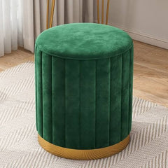 Modern Round Velvet Backless Vanity Stool