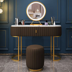 Luxury Vanity Console Table with Stool-Brown