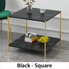 Black Modern Square End Side Table
